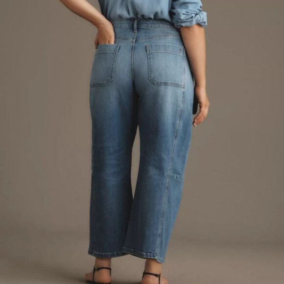 Anthropologie Pilcro The Kenna Barrel Jeans Size 22W High Rise Wide Leg Denim - Picture 10 of 11